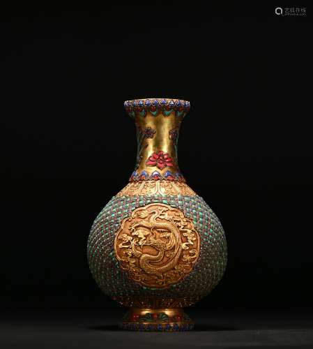 A gilt-bronze vase