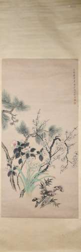 A Jiang tingxi's flower painting