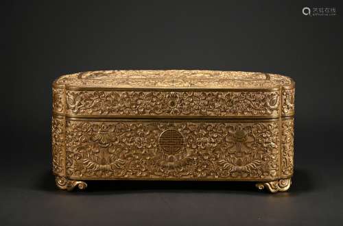 A gilt-bronze box and cover