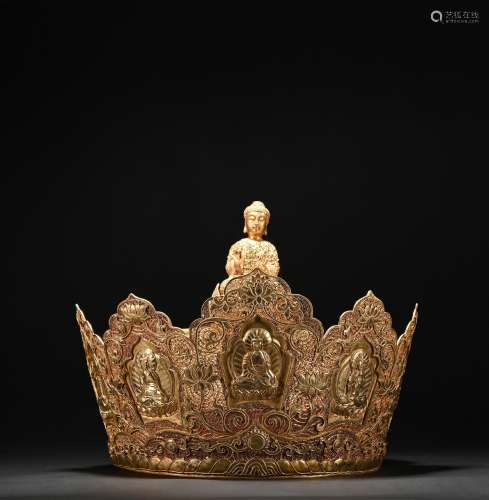 A gilt-silver Buddha