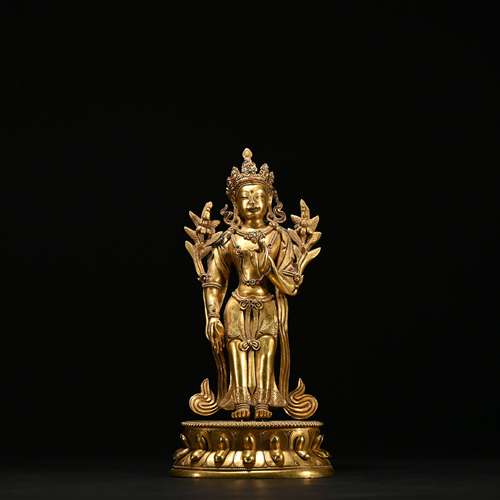 A gilt-bronze statue of padmasambhava