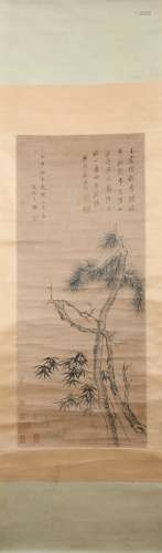 A Wen congjian's painting pine, bamboo and plum blossom