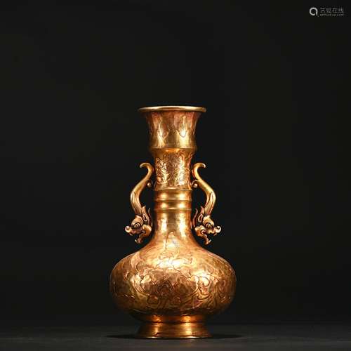 A gilt-bronze vase