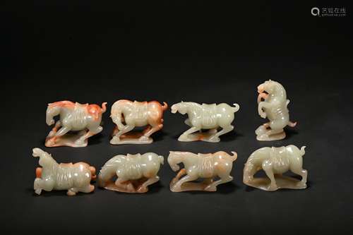 A set of jade horse