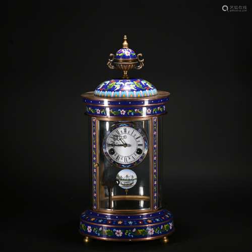 A Cloisonne enamel clock