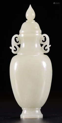 HETIAN JADE CARVED PLAIN VASE