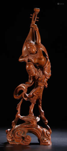 HUANGYANG WOOD CARVED FIGURE STATUE
