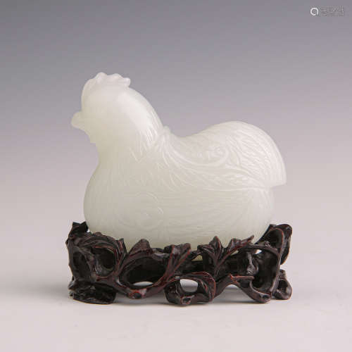 A White Jade Chicken Ornament