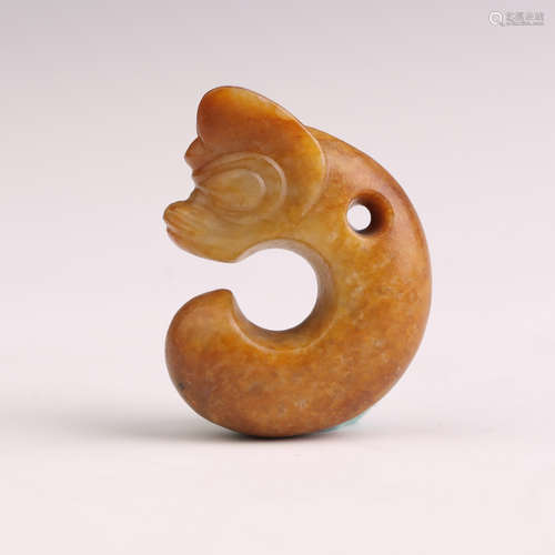 HongShan Culture Jade Pig Dragon Pendant