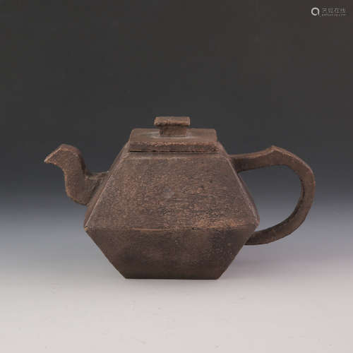 Purple Clay Square Shape Teapot