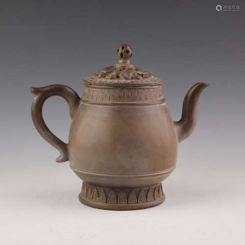 Purple Clay Hollow Carved Teapot