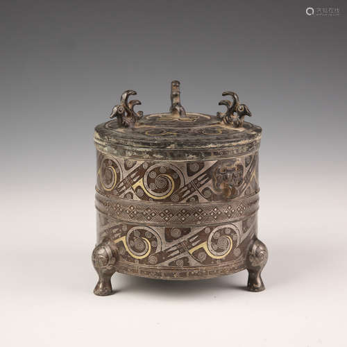 Gold Silver Inlaid Incense Burner Stove