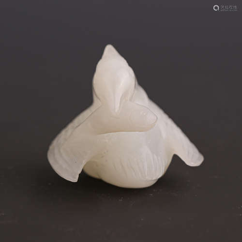 A White Jade Wild Goose Ornament