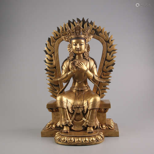 A Gilt Bronze Buddha Figure Statue