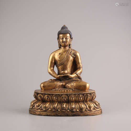 Gilt Bronze Budddha Figure Statue