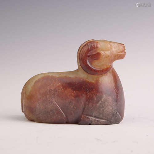 A Jade Carved Sheep Ornament