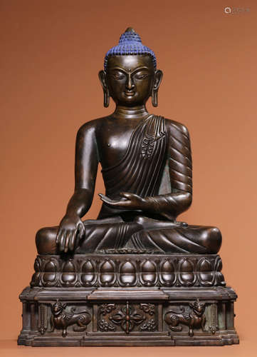 COPPER SAKYAMUNI BUDDHA STATUE