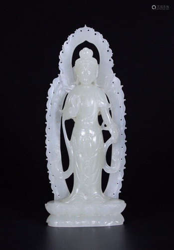 HETIAN JADE GUANYIN BUDDHA STATUE