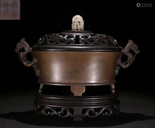 TONGCUNZHENWAN MARK COPPER CENSER