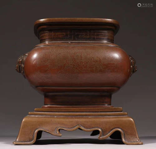 COPPER CENSER WITH BEAST EARS