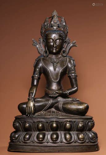 COPPER GUANYIN BUDDHA STATUE