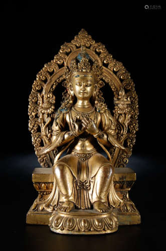 GILT BRONZE TARA BUDDHA STATUE