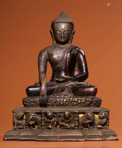 COPPER SAKYAMUNI BUDDHA STATUE