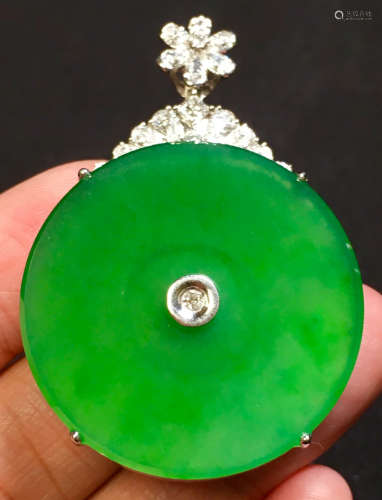 ICY JADEITE&DIAMOND PENDANT