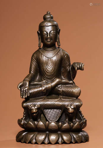 COPPER SAKYAMUNI BUDDHA STATUE