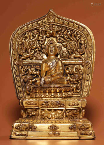 GILT BRONZE BUDDHA STATUE