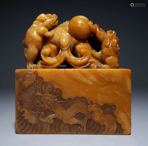 TIANHUANG STONE SEAL CARVED WITH BEAST