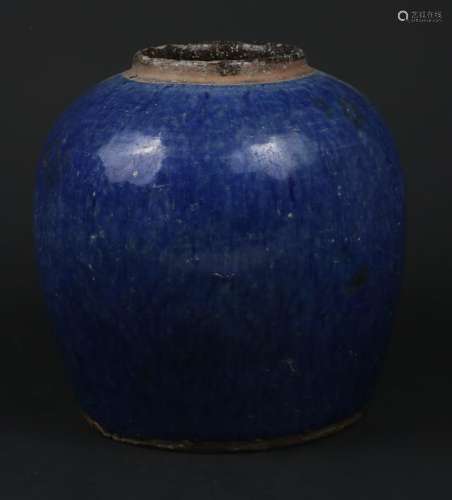 蓝釉罐