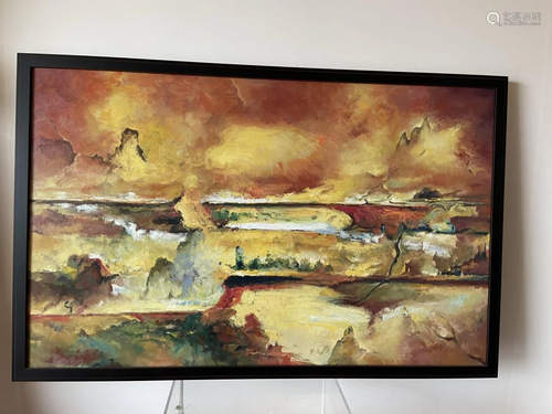 Vintage Abstract Landscape Painting