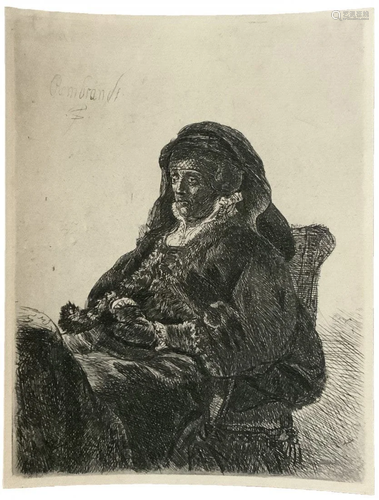 Rembrandt Van Rign (1609-1669) Etching Signed