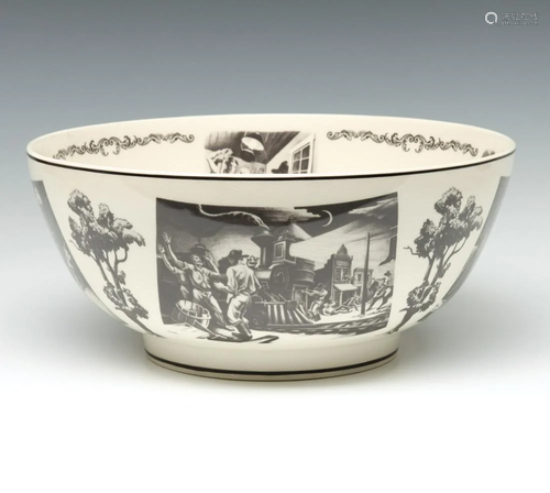 A THOMAS HART BENTON COMMEMORATIVE CERAMIC BOWL