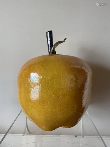 Large Ceramic Apple Sculpture by Lundin Kudo