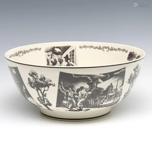 A THOMAS HART BENTON COMMEMORATIVE CERAMIC BOWL