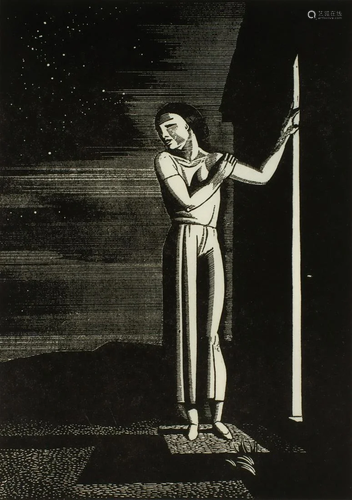 ROCKWELL KENT (1882=1971) PENCIL SIGNED WOOD ENGRAVING