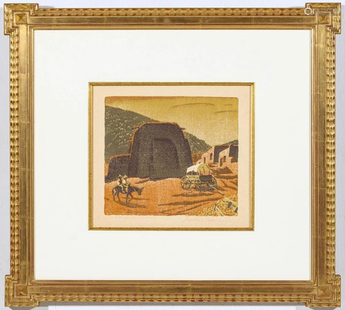 GUSTAVE BAUMANN (1881-1971) PENCIL SIGNED WOODBLOCK