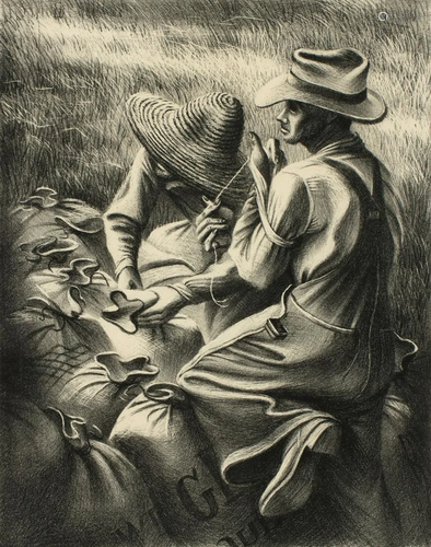 JOE JONES (1909-1963) PENCIL SIGNED LITHOGRAPH