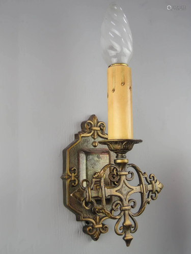 Gothic Revival Brass Sconce (Single)