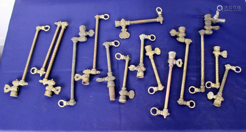 Set of 14 Antique Gas Sconces