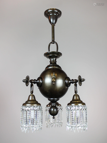 Colonial Combination Crystal Light Fixture (3 Light)