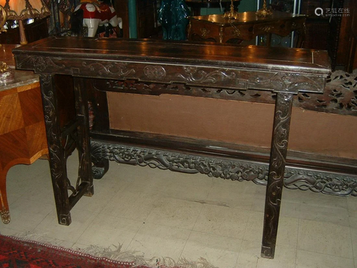 Extremely rare, early 19th C. Chinese teak altar