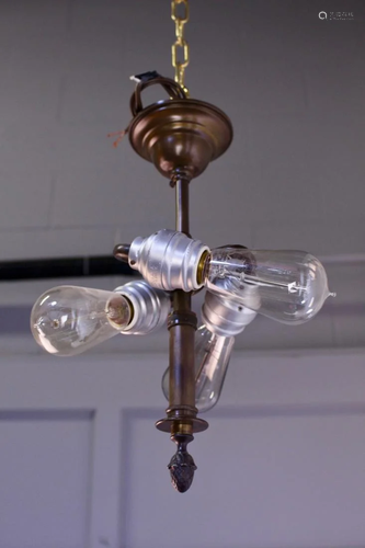 3 Light bare bulb Industrial Style Fixture