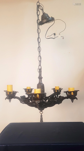 6 Light Iron Fixture