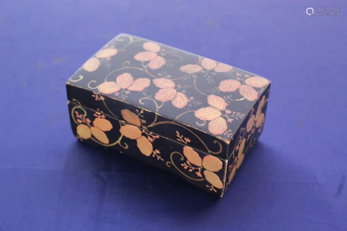 Black Lacquer Gold Decorated Box