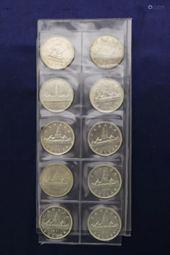 10 Uncirculated Canadian Silver Dollars