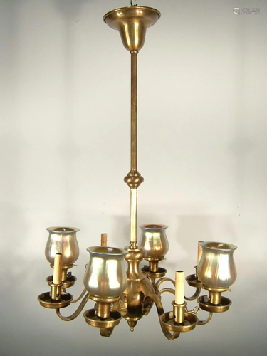 Arts and Crafts Gas and Electric Light Fixture