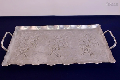 Vintage Craft Studios Aluminum Tray Hand Wrought in